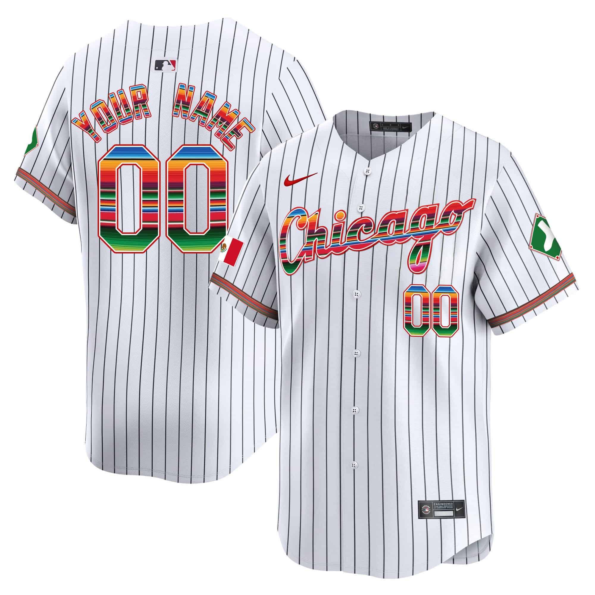 Men Chicago White Sox White Stripe 2024 Nike Mexico Vapor Premier Limited Custom MLB Jersey style 1->customized mlb jersey->Custom Jersey